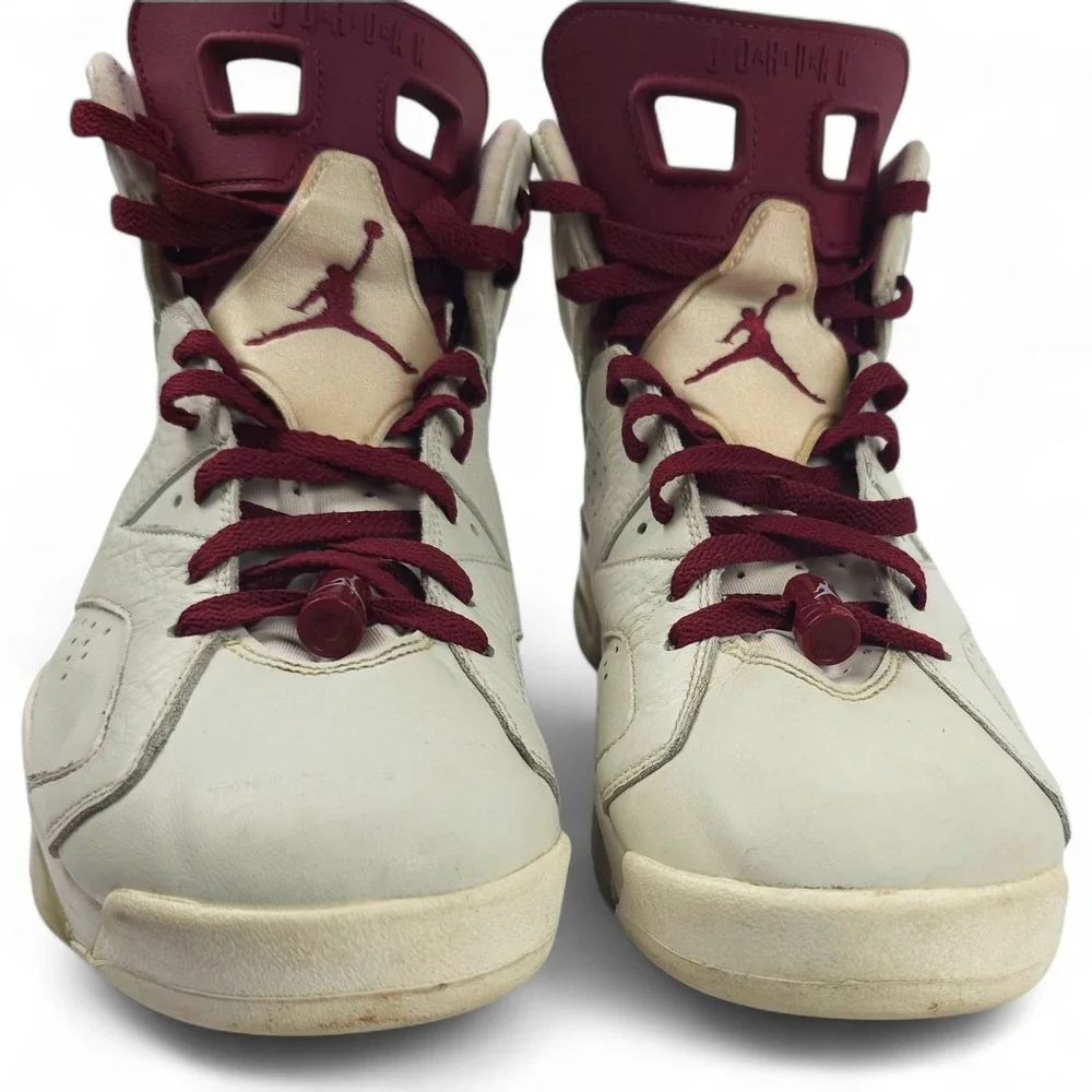 Nike Air Jordan 6 Retro Maroon 2015 Off White Burgundy 384664-116 Men Size 11.5
